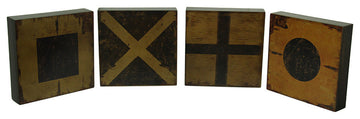 4 Pc. Nautical Flag Markers Decorative Wood Wall Plaque Set