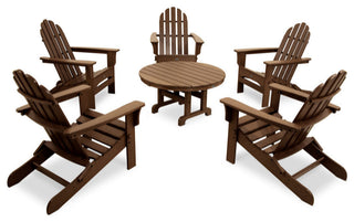 Cape Cod 6-Piece Folding Adirondack Conversation Set, Tree House