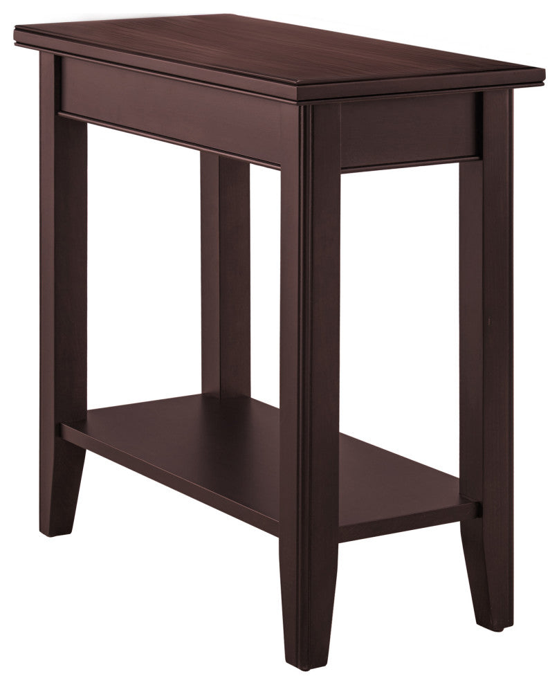 Leick Furniture Laurent Solid Wood Rectangular End Table in Chocolate Cherry