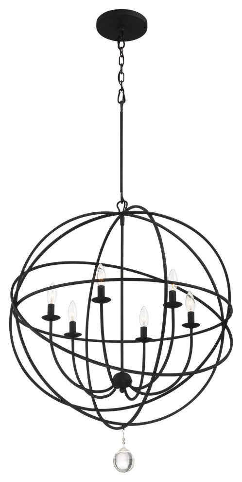 Solaris 6 Light Black Chandelier