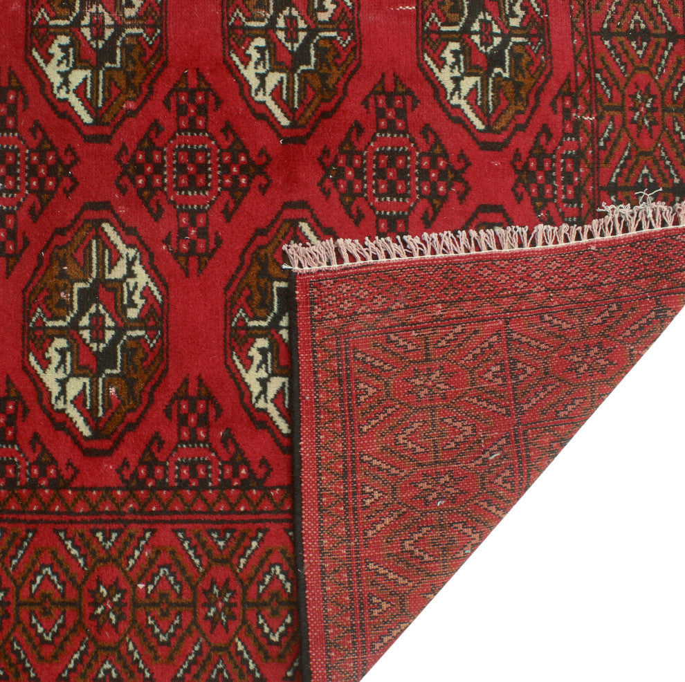 Vintage Distressed Lajward Red/Brown Rug, 4'1x6'2