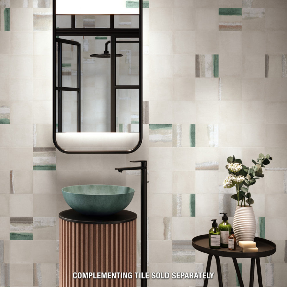 Matter Canvas Bone Green Porcelain Floor and Wall Tile