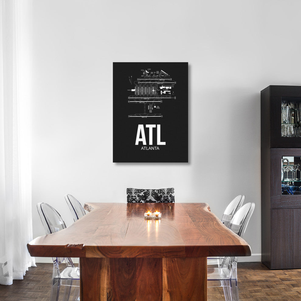 "ATL Atlanta Airport Black" Fine Art Print