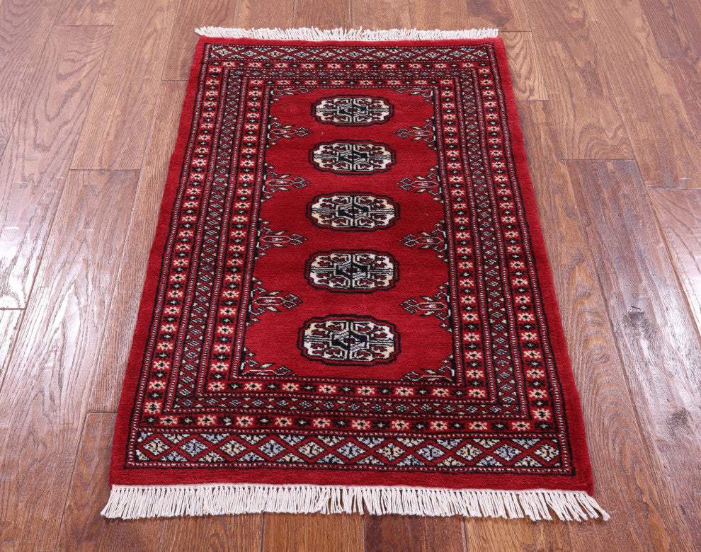 2' 0" X 3' 0" Hand Knotted Silky Bokhara Wool Rug - Q13849