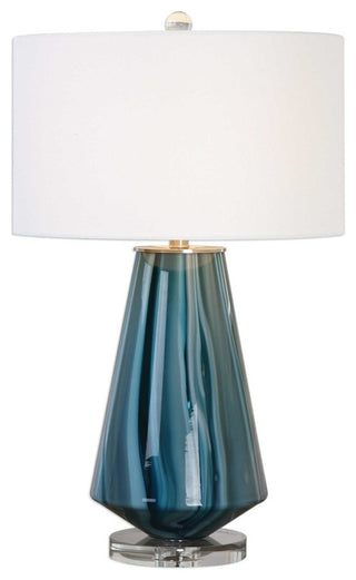 Pescara Teal-Gray Glass Lamp Designed by Billy Moon