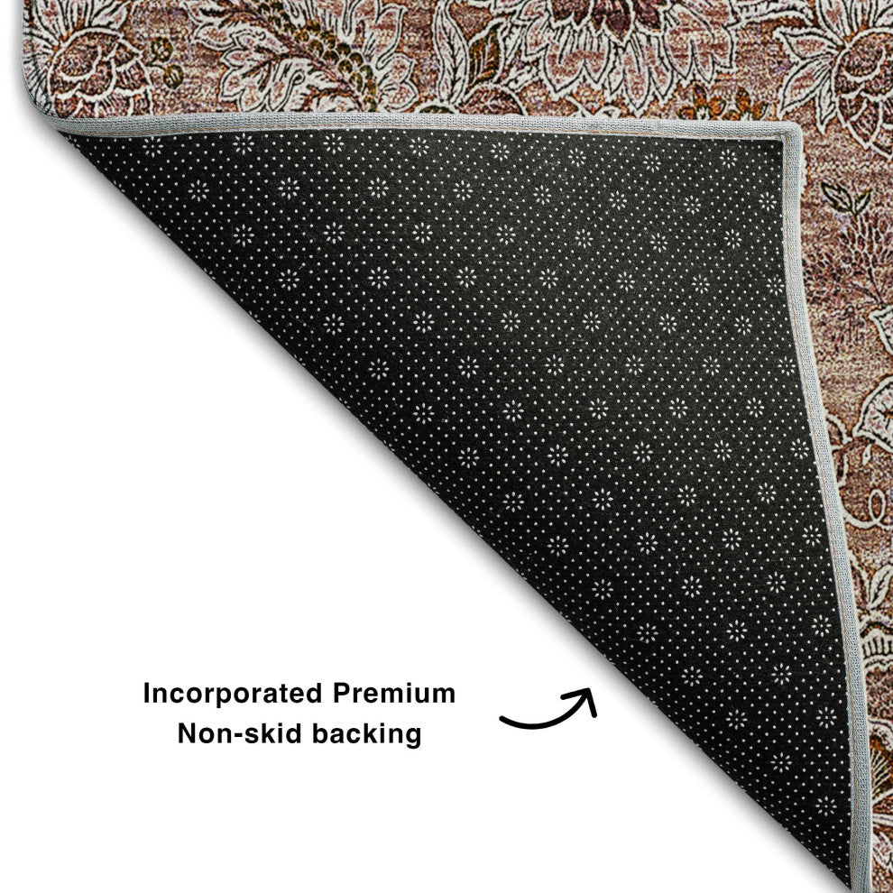 Premium Machine Washable Mayfield AMF661 Copper 5' x 7'6" Rug