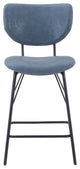 Modern Faux Leather Split-Back Upholstered Counter Height Barstool, Set of 2