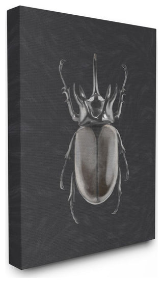 Horned Beetle Black Reflective Minimal Bug Insect Art,1pc, each 30 x 40