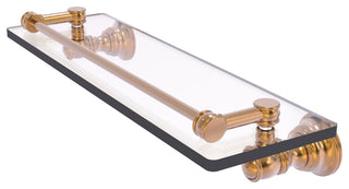 Allied Brass Carolina 16" Glass Shelf With Gallery Rail, Brushed Bronze