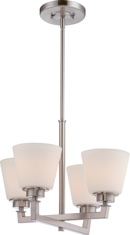 Mobili 4 Light Chandelier With Satin White Glass