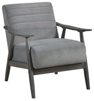 Pemberly Row Contemporary Upholstered Wood & Velvet Accent Chair in Gray