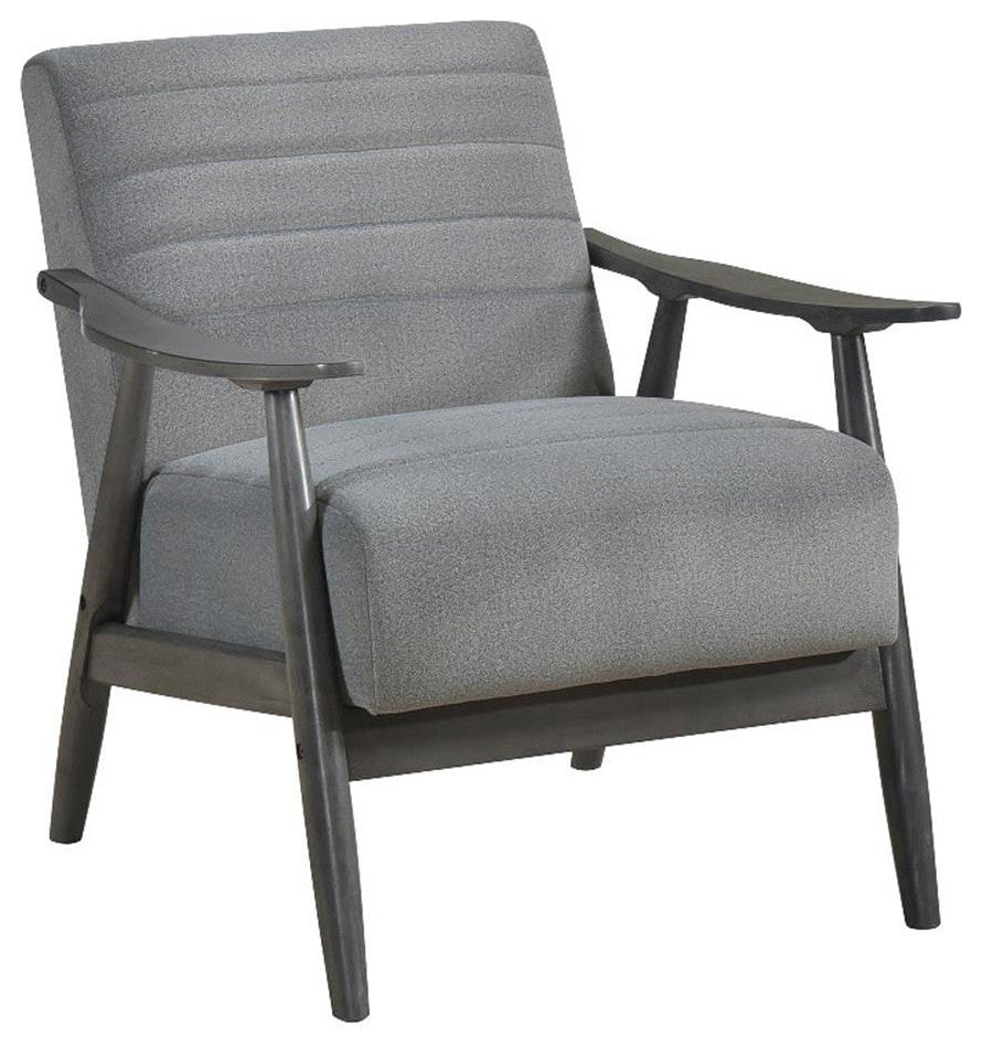 Pemberly Row Contemporary Upholstered Wood & Velvet Accent Chair in Gray