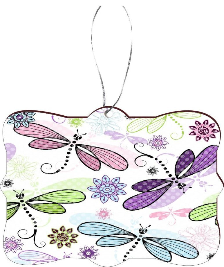 Dragonflies Pastel Seamless Design Rectangle Christmas Tree Ornament