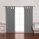BANDTAB -Thermal Insulated Blackout Knotted Tab Curtain Set, Grey, 52" W X 63" L