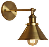 Industrial 1-Light Wall Sconce With Cone Shade Metal