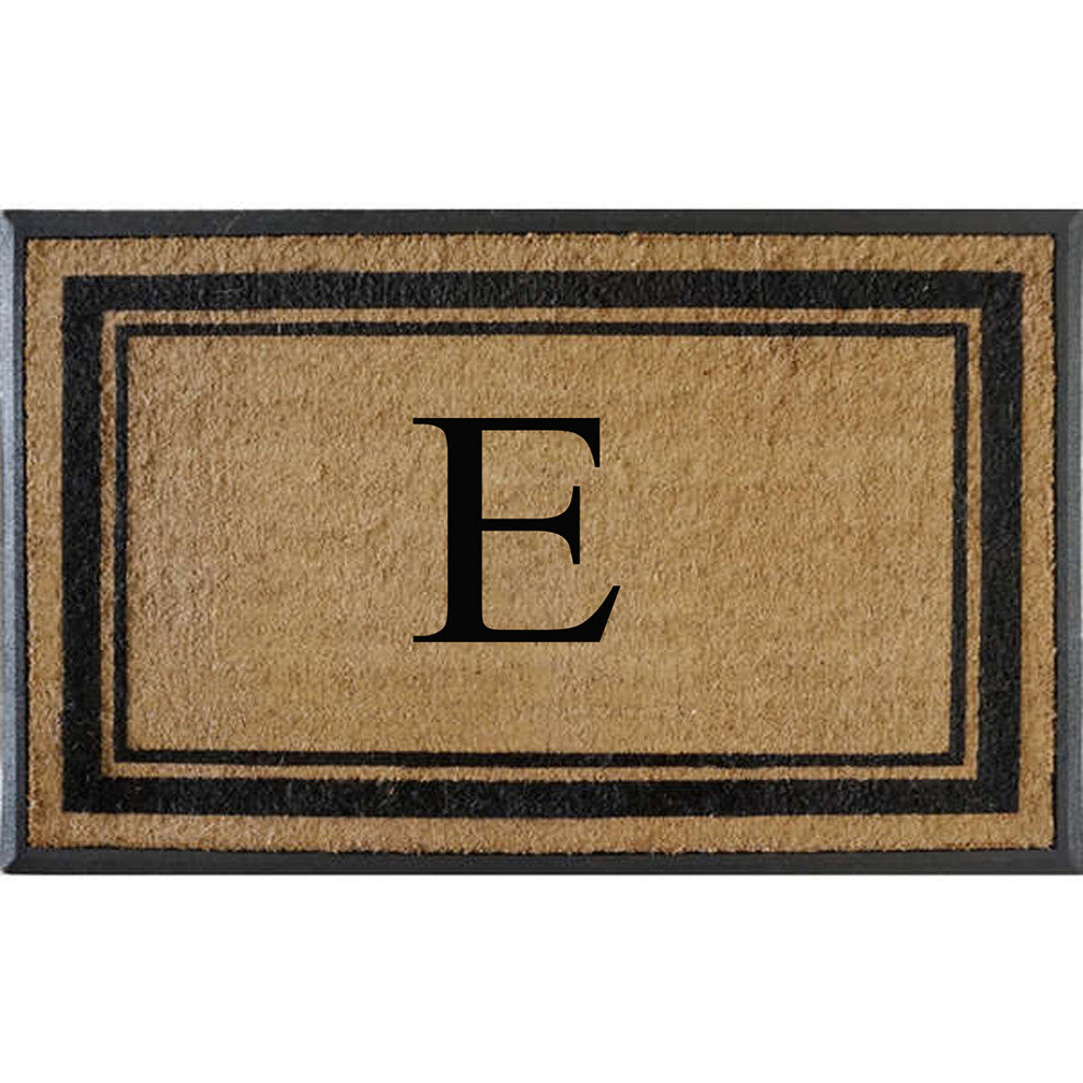 A1HC Markham Border Flocked Extra Large Monogrammed Doormat, 30"X48", E