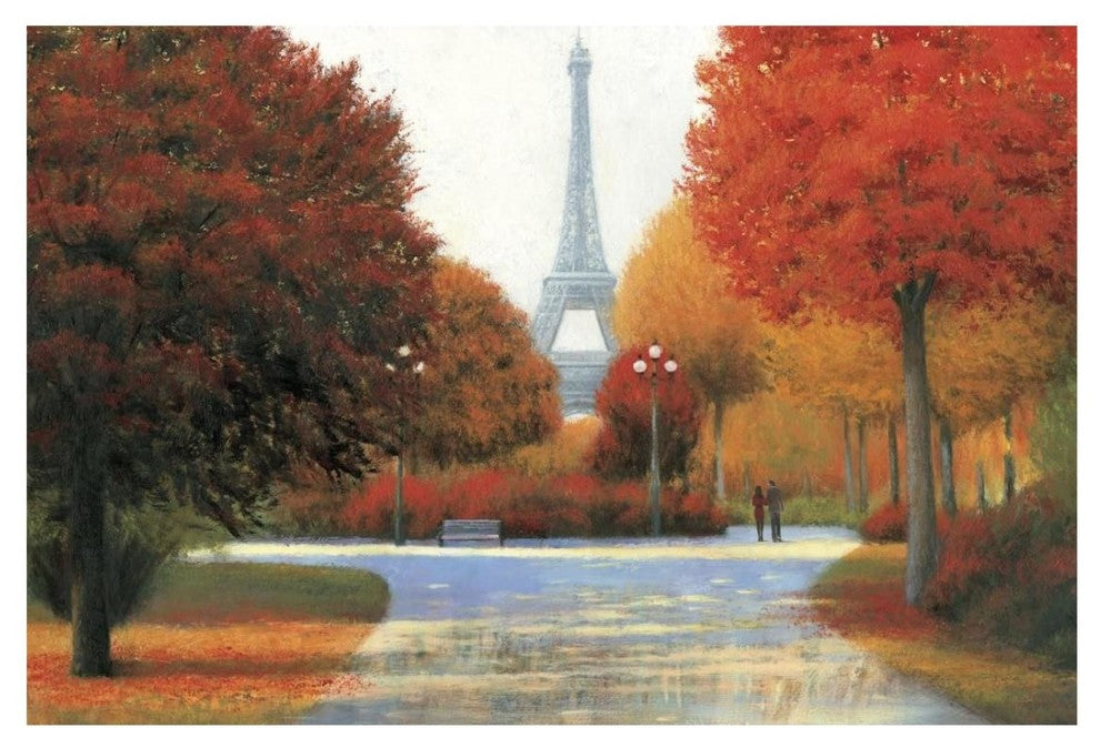 "Autumn in Paris Couple" Digital Paper Print by James Wiens, 26"x18"