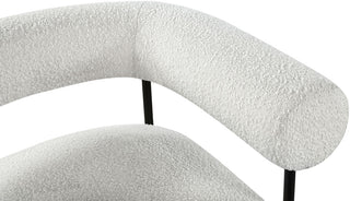 Blake Boucle Fabric Upholstered Accent Chair, Cream
