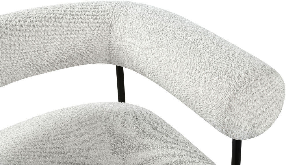 Blake Boucle Fabric Upholstered Accent Chair, Cream