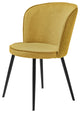 Upholstered Scoop Back Dining Chair, Set of 2, Mustard