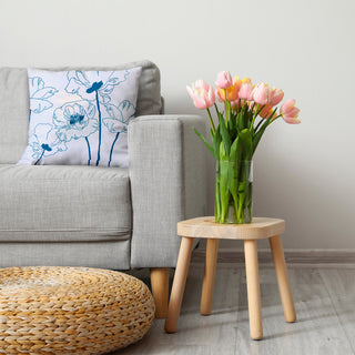 Popping Poppies Decorative Throw Pillow, Teal, 26"x 26"