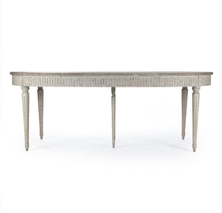 Martel Dining Table, Weathered Top, Distressed Gray Base