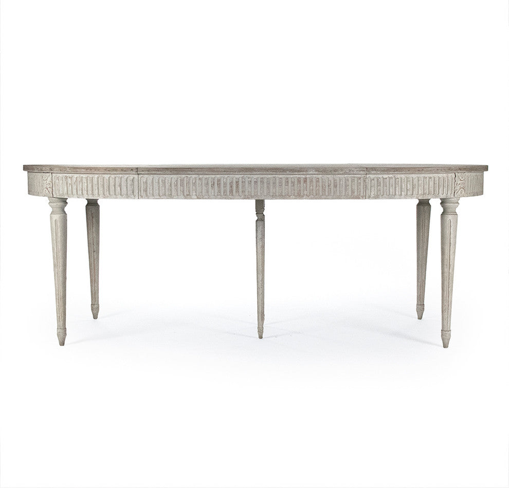 Martel Dining Table, Weathered Top, Distressed Gray Base