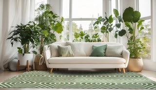 Hand-Tufted Wool Light Green Transitional Modern Modern Stripes Rug, 9'x12'