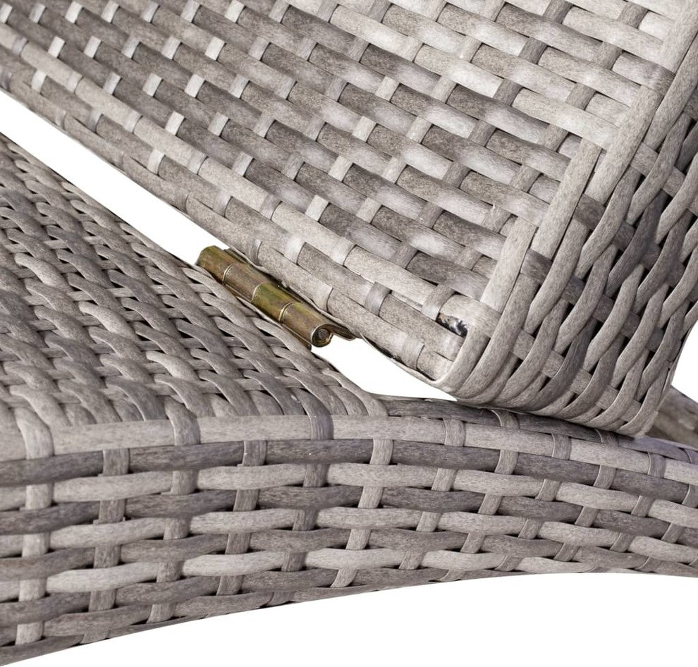 vidaXL Sun Lounger Gray and dark gray