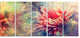 Grunge Art with Flower and Splashes, Flower Artwork on Canvas, 60"x28", 5 Panels