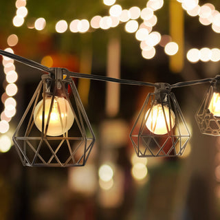 10-Light Indoor/Outdoor 10' Contemporary G40 String Lights, Black