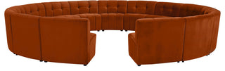 Limitless Velvet Upholstered 15-Piece Modular Sectional, Cognac