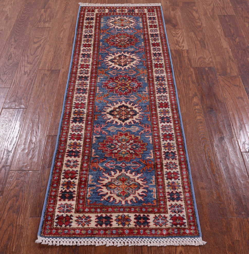 1' 11" X 5' 8" Runner Handmade Super Kazak Wool Rug Q10358