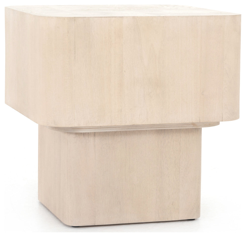 Blanco End Table, Bleached Burl