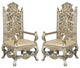 Set of 2 Arm Chair, Champagne and Gold Finish