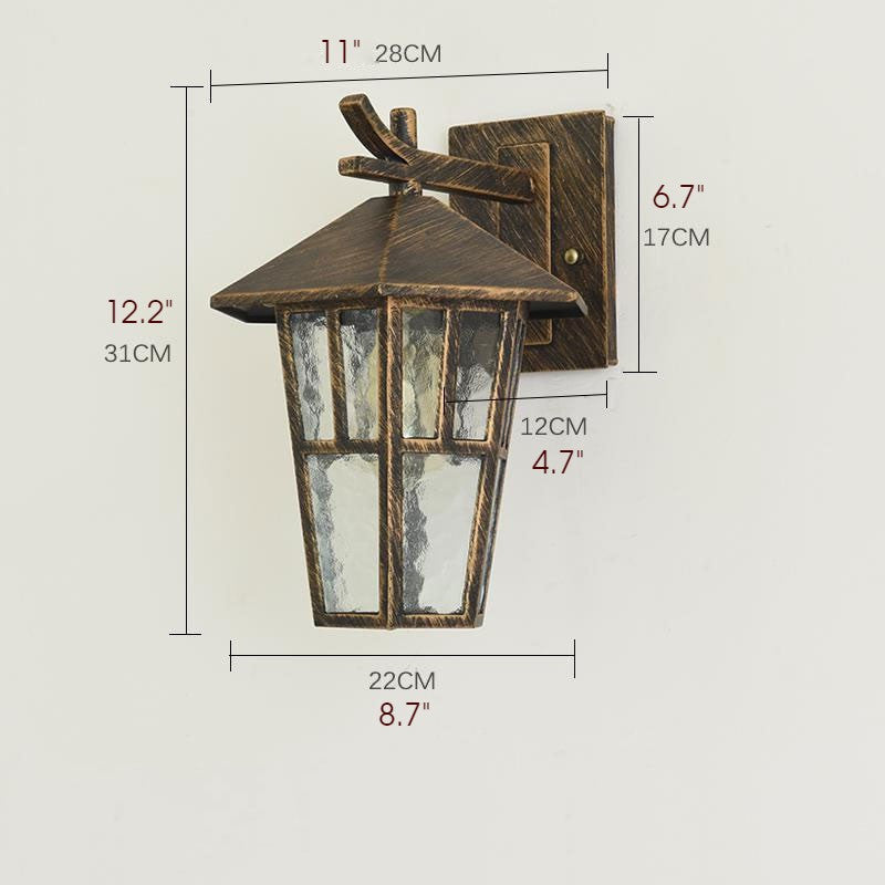 Modern Outdoor Loft Wall Lamp for Courtyard, Porch, Balcony, Bronze