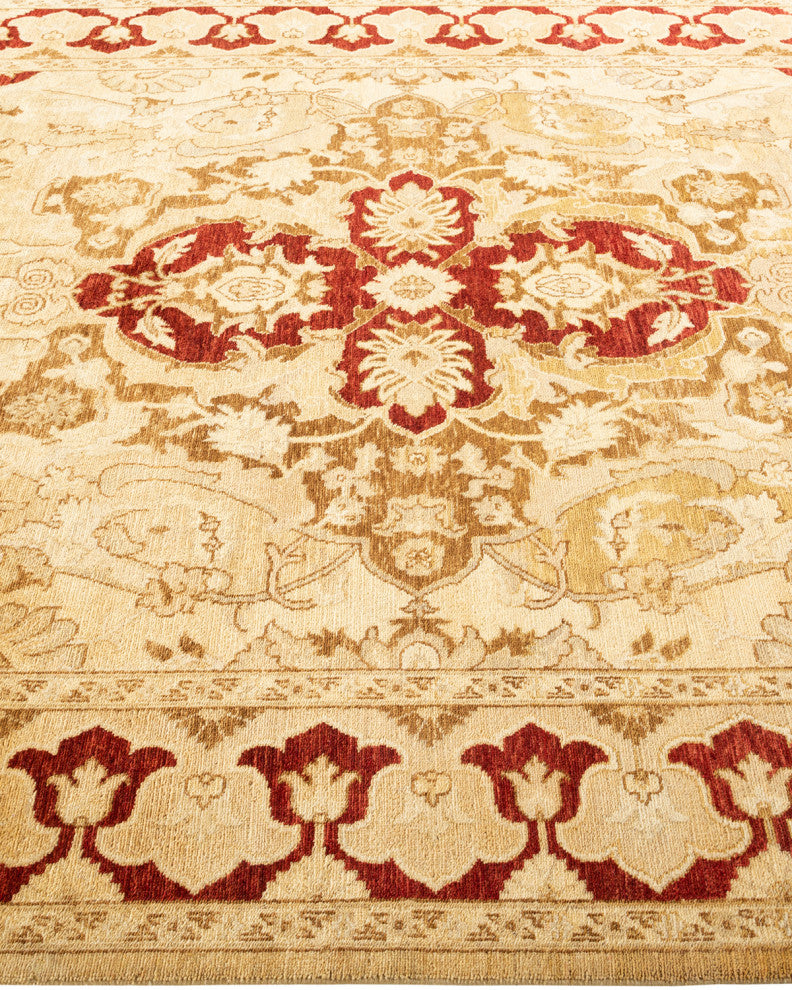 Eclectic, One-of-a-Kind Hand-Knotted Area Rug Yellow, 5' 10" x 9' 1"