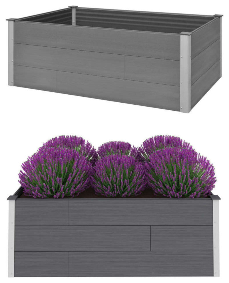 Vidaxl Garden Raised Bed Wpc 59.1"x39.4"x21.3" Gray