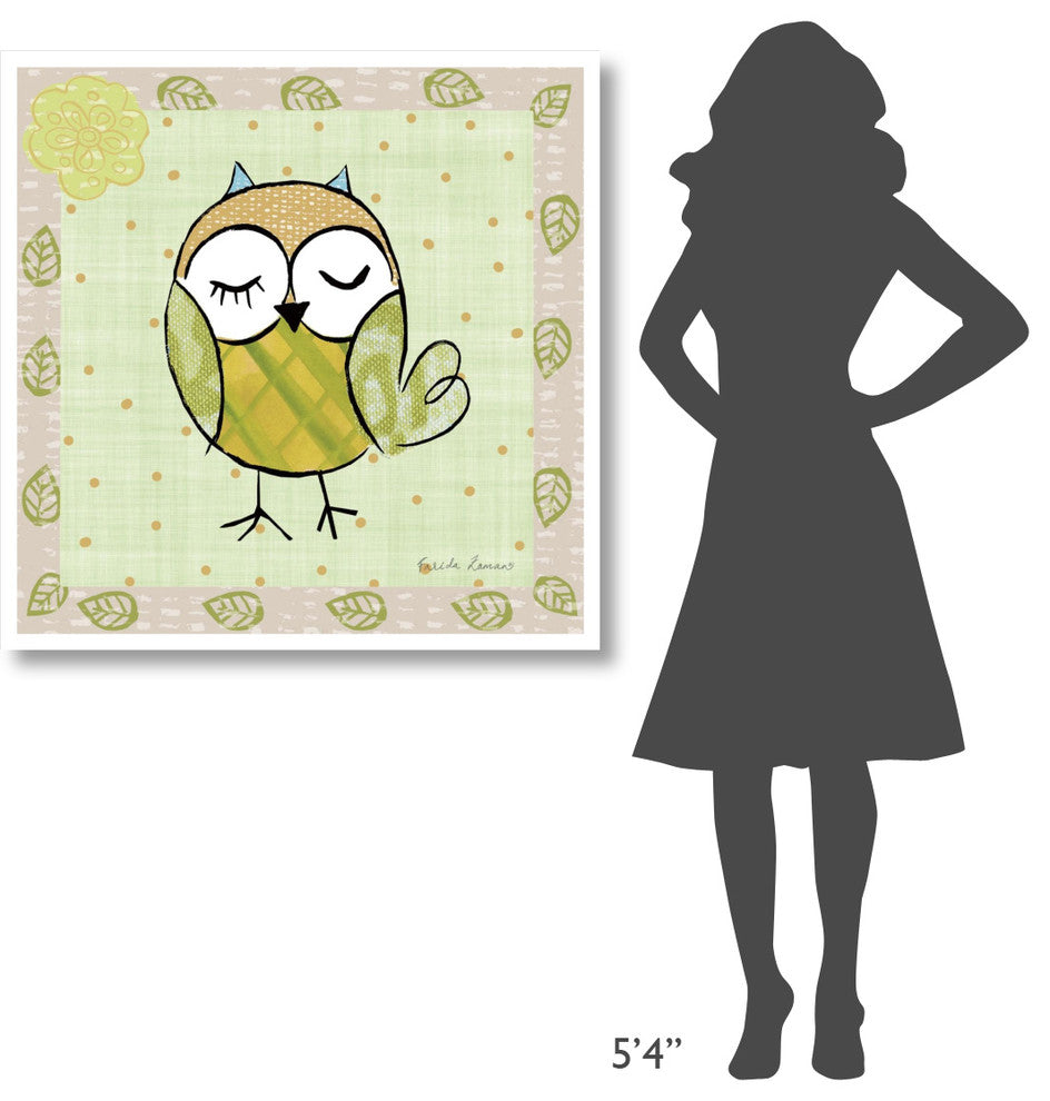 "Whimsy Owls II" Digital Paper Print by Farida Zaman, 38"x38"