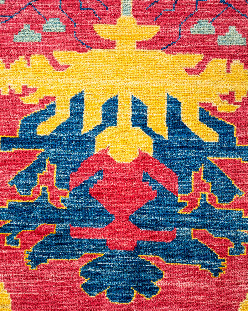 Arts and Crafts, One-of-a-Kind Hand-Knotted Area Rug Purple, 7'10x9'10