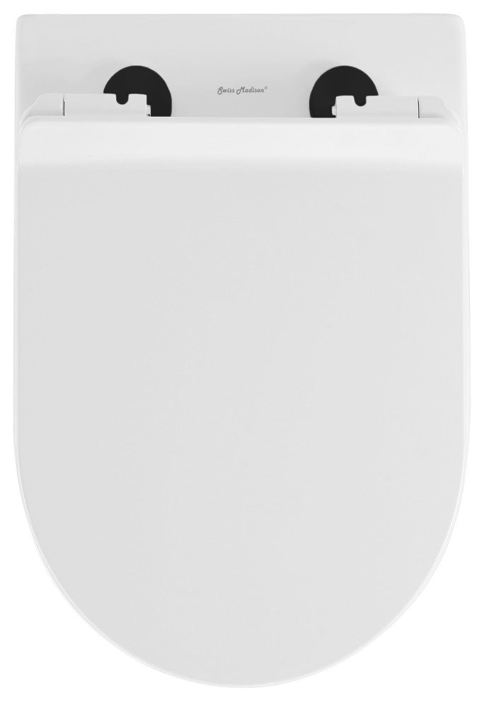 St. Tropez Back to Wall Concealed Tank Toilet Bowl, Black Hardware