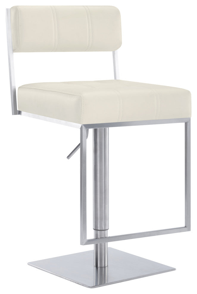 Michele Contemporary Swivel Barstool in Brushed Stainless Steel