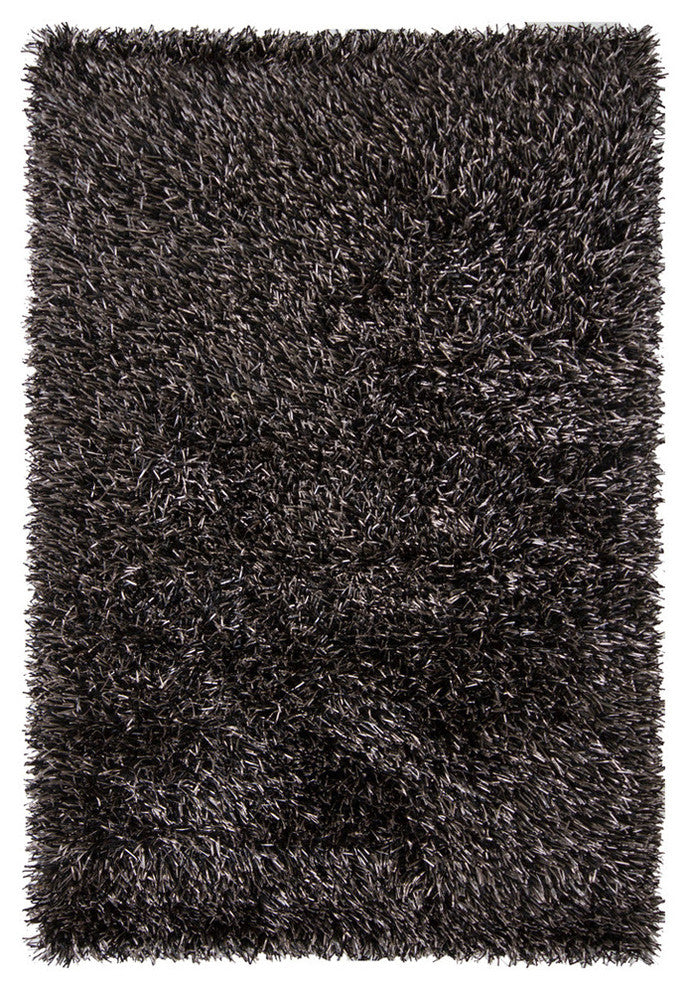 Iris Contemporary Area Rug, Gray and Black, 9'x13' Rectangle