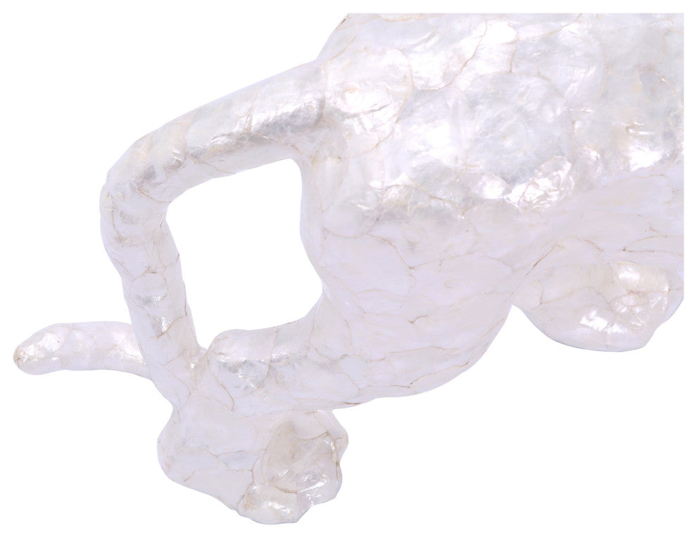 Contemporary Bengal Tiger Statue - White