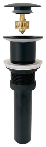 STYLISH Matte Black Pop-Up Bathroom Sink Drain without Overflow