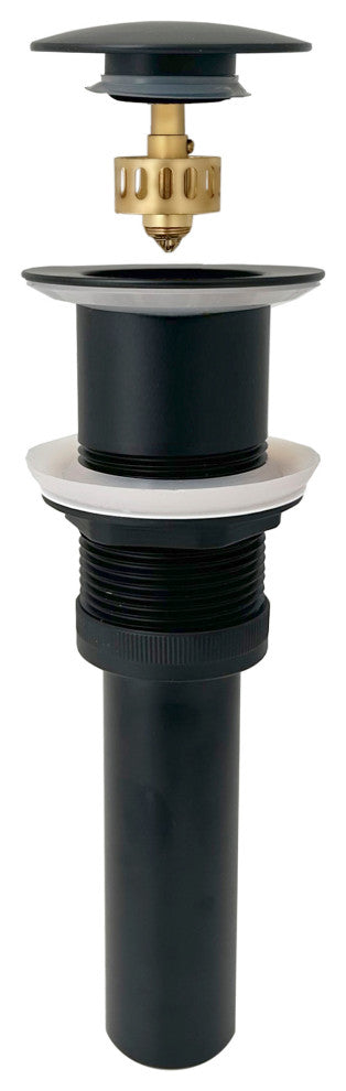 STYLISH Matte Black Pop-Up Bathroom Sink Drain without Overflow