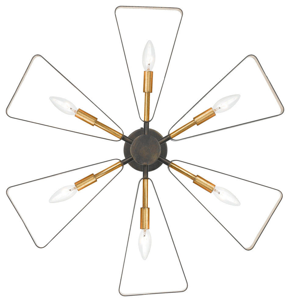 Crystorama Lighting Group 596 Luna 6 Light 27"W Sputnik - English Bronze /