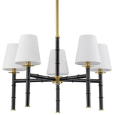 5-Light Classic Tapered Shade Fabric Chandelier