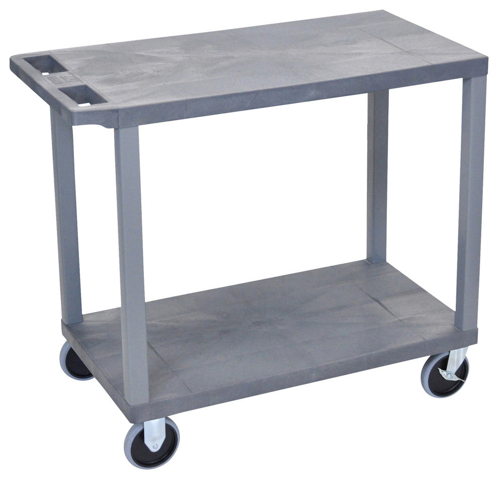 Luxor Gray EC22HD-G 18"x32" Cart With 2 Flat Shelves