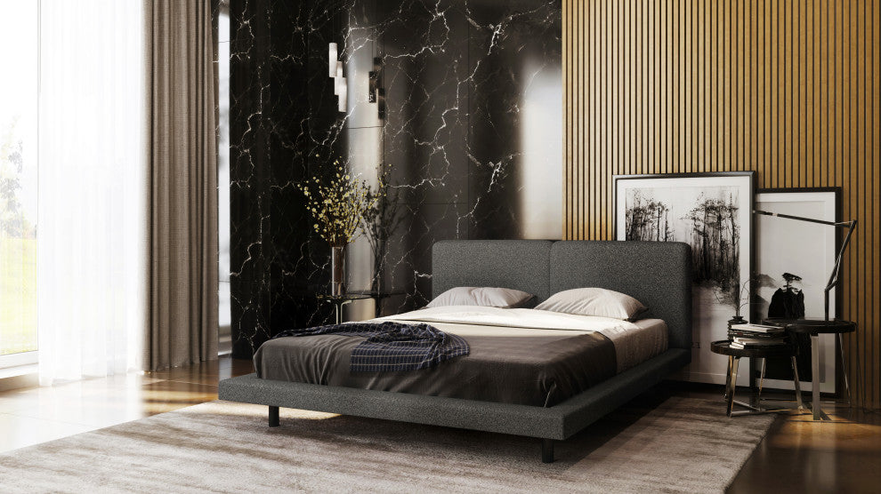 Brooklyn Upholstered Platform Bed, Dark Gray, Queen